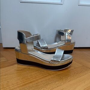 Glamorous Silver Platform Sandals